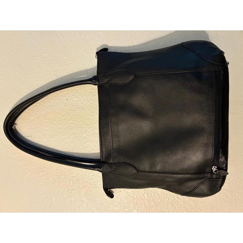 Lodis Black Leather Tote Bag - Picture 2 of 3